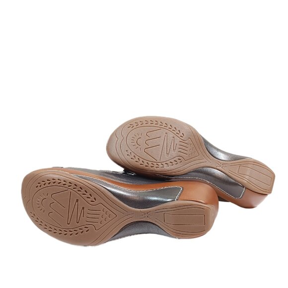 White Mountain Valencia Sandals Womens 9 Pewter Comfort Platform Mule Slides New - Picture 5 of 6